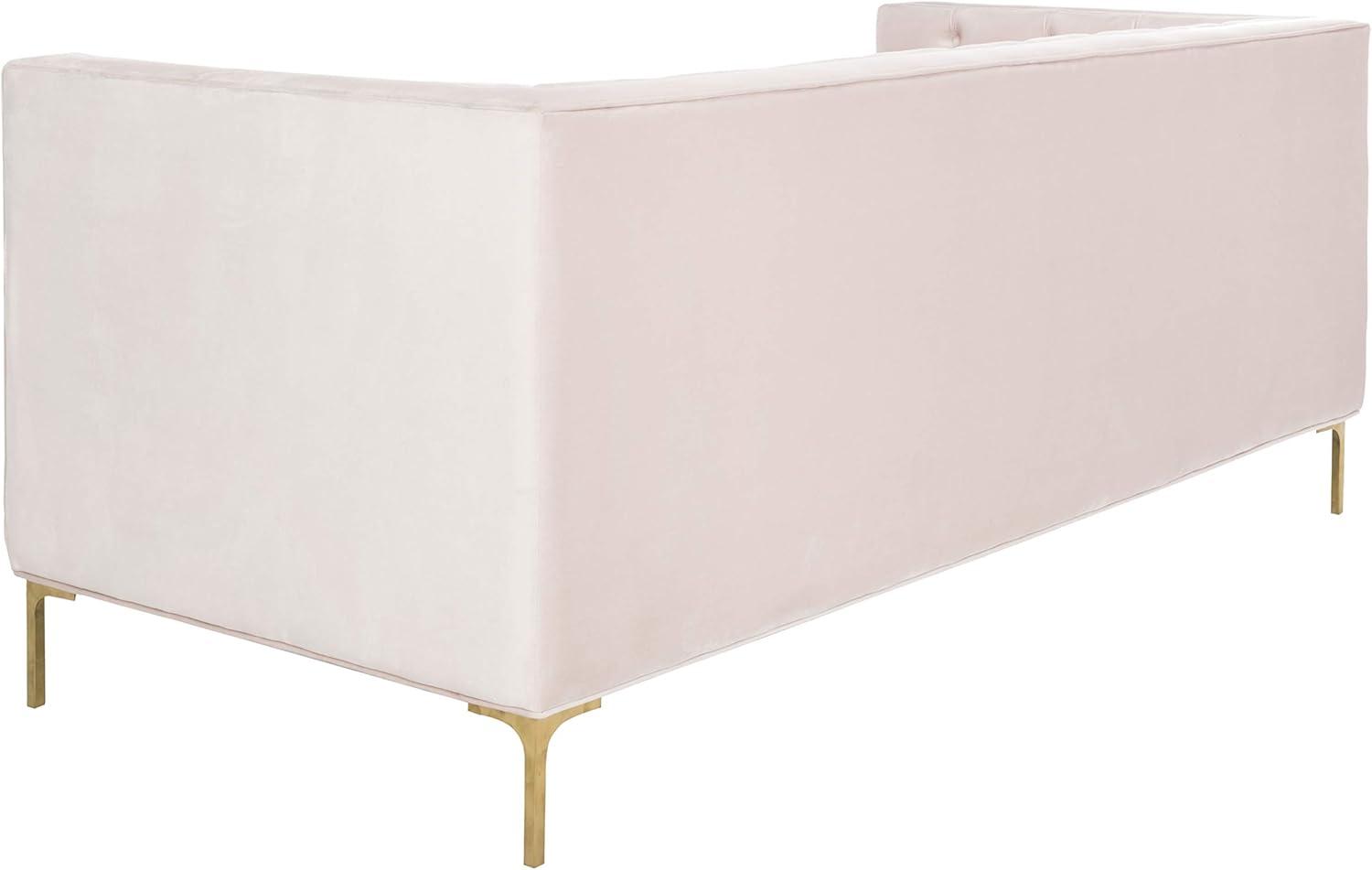 image:imageSafavieh Couture Home Vydia Glam Blush Pink Velvet and Gold Tufted SofaBlushGold