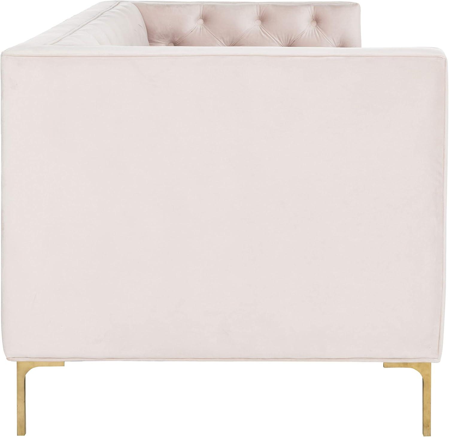 image:imageSafavieh Couture Home Vydia Glam Blush Pink Velvet and Gold Tufted SofaBlushGold