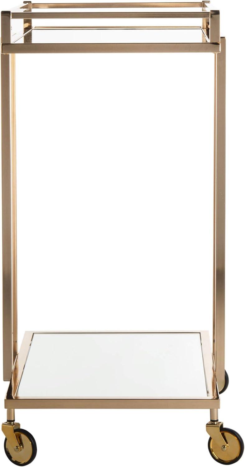 image:imageSafavieh Home Collection Capri BCT8003A Gold and Mirror 2 Tier Rectangle Bar Cart