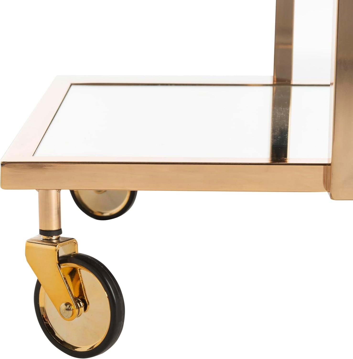 image:imageSafavieh Home Collection Capri BCT8003A Gold and Mirror 2 Tier Rectangle Bar Cart