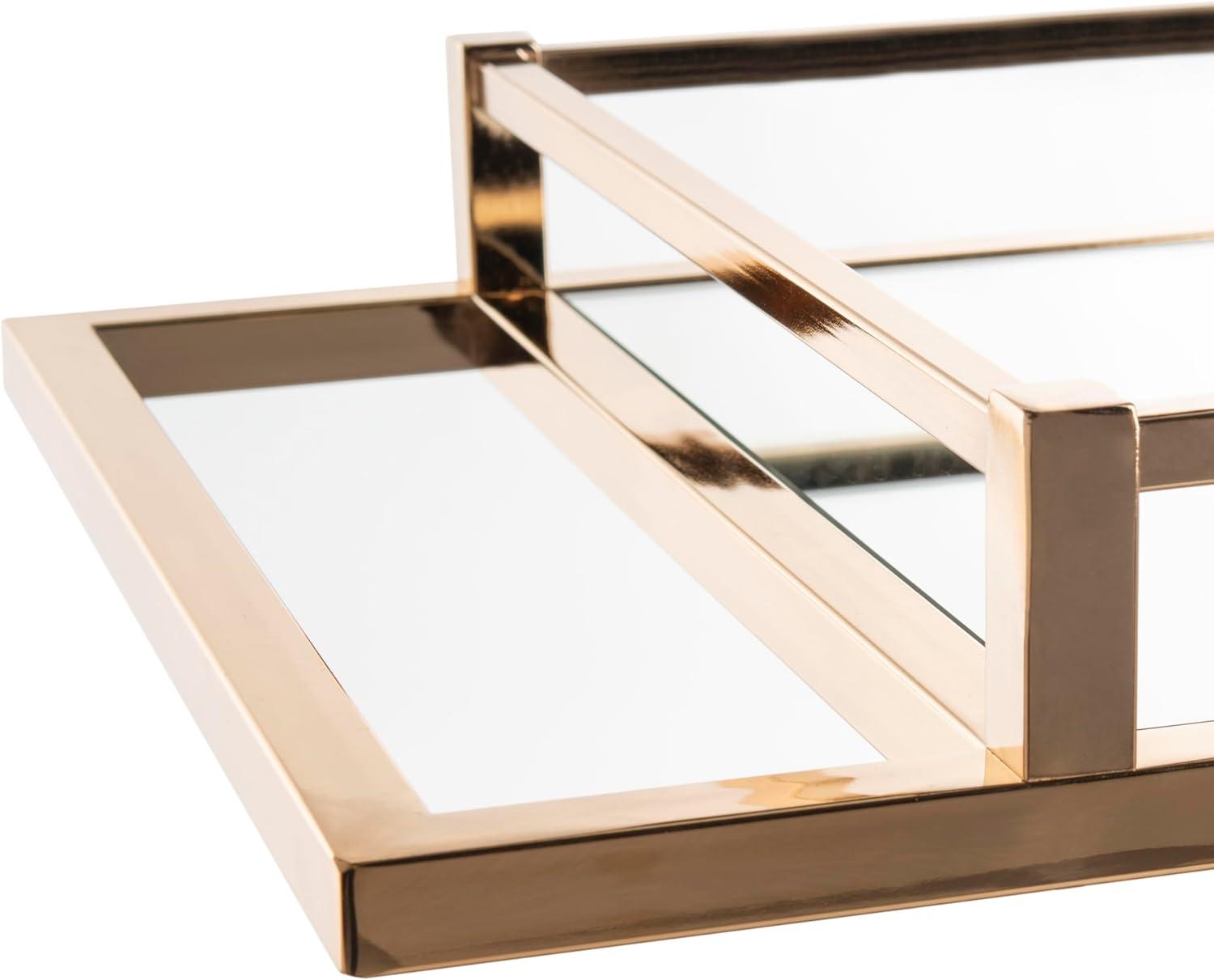image:imageSafavieh Home Collection Capri BCT8003A Gold and Mirror 2 Tier Rectangle Bar Cart