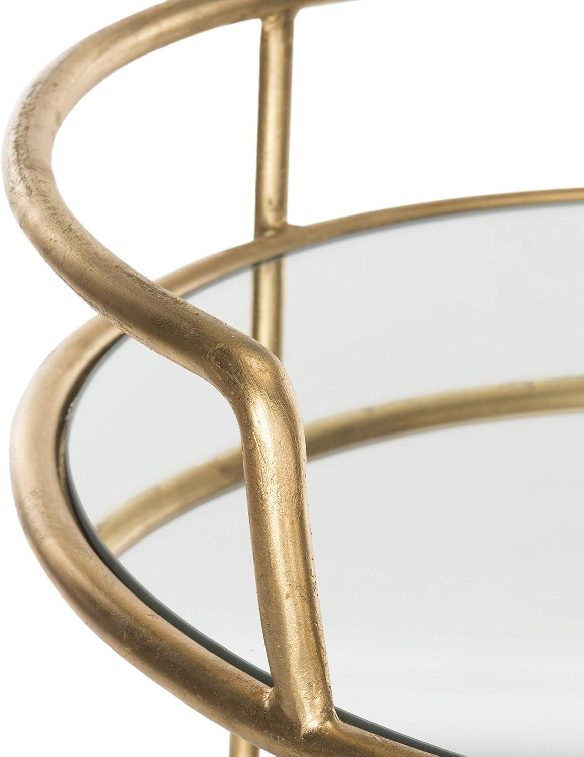 image:imageSafavieh Home Collection Dulcinea Silver Bar CartGold Mirror