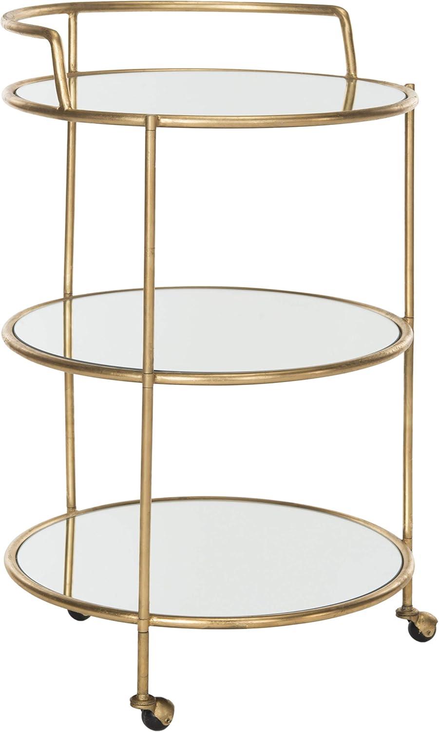 image:imageSafavieh Home Collection Dulcinea Silver Bar CartGold Mirror