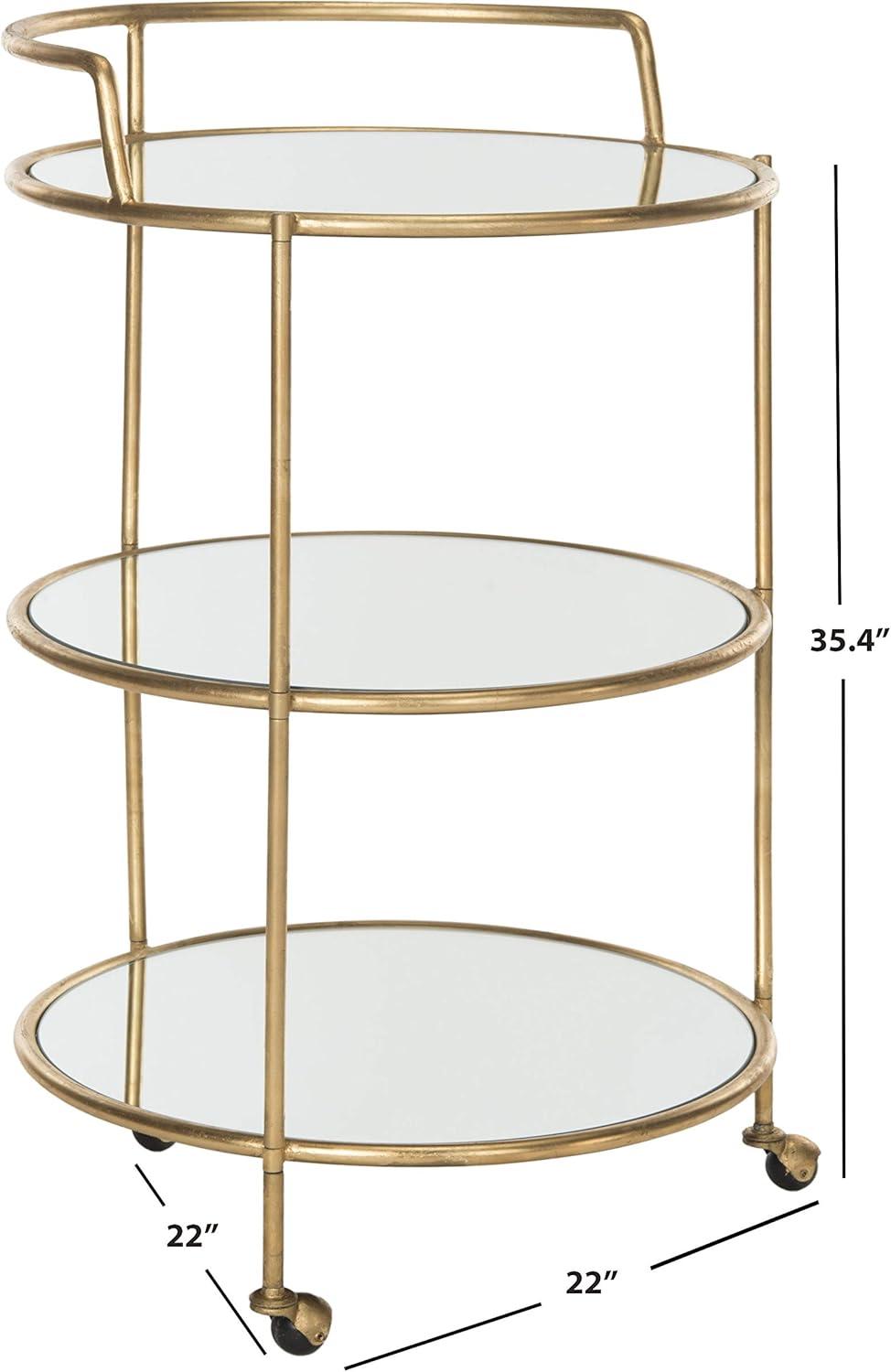 image:imageSafavieh Home Collection Dulcinea Silver Bar CartGold Mirror