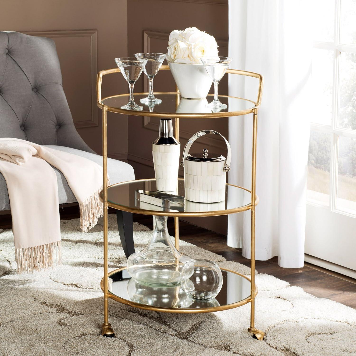 image:imageSafavieh Home Collection Dulcinea Silver Bar CartSilver Mirror