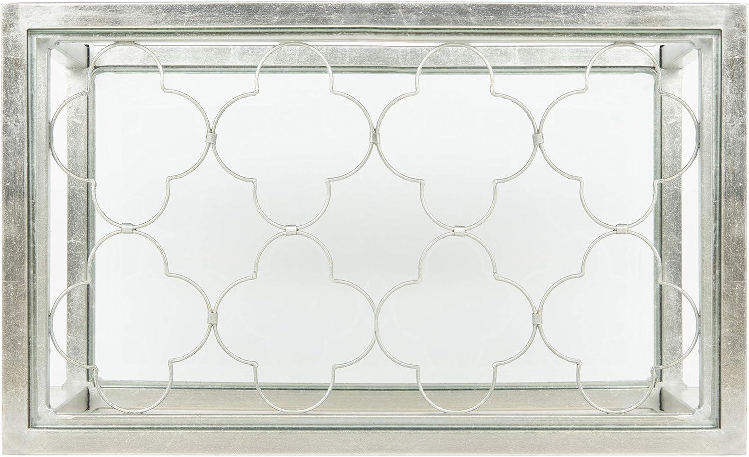 image:imageSafavieh Home Collection Hanzel Silver Leaf Glass Side TableSilver Glass