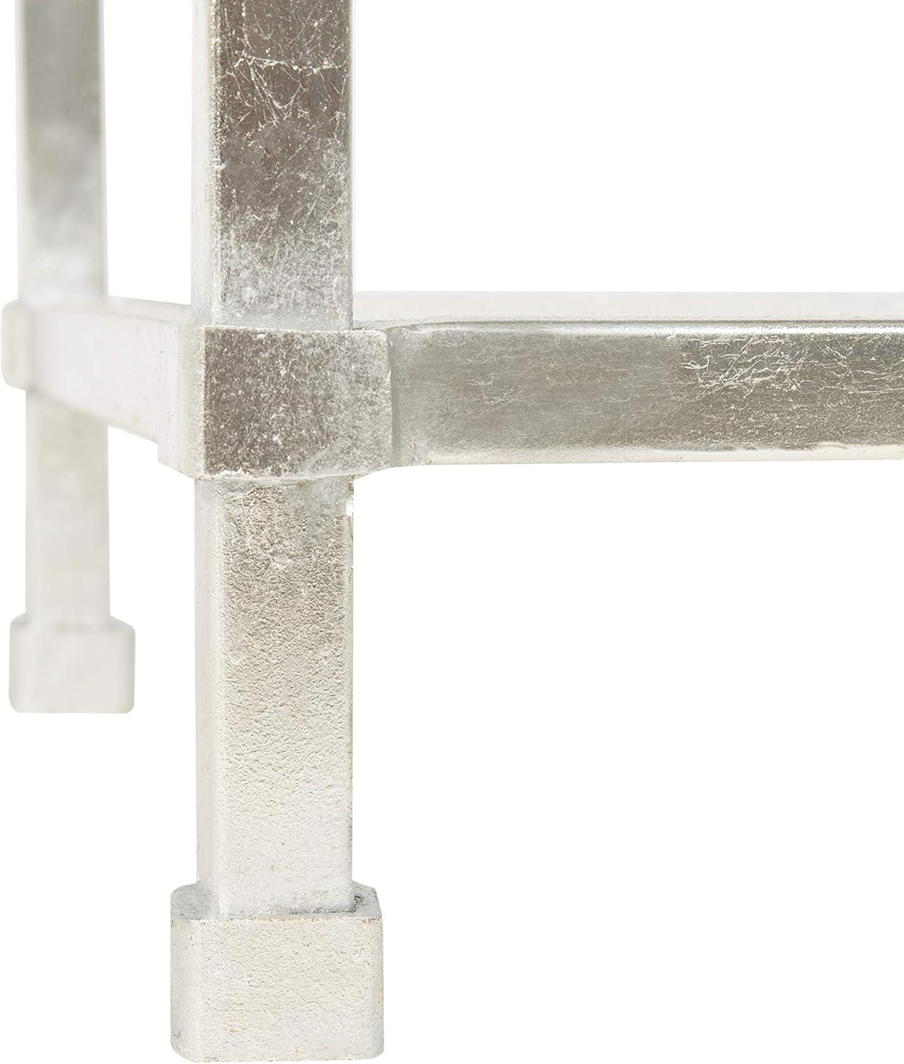 image:imageSafavieh Home Collection Hanzel Silver Leaf Glass Side TableSilver Glass
