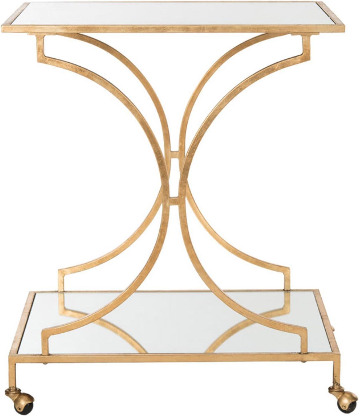 image:imageSafavieh Home Collection Ignatius Silver Bar CartGold Mirror