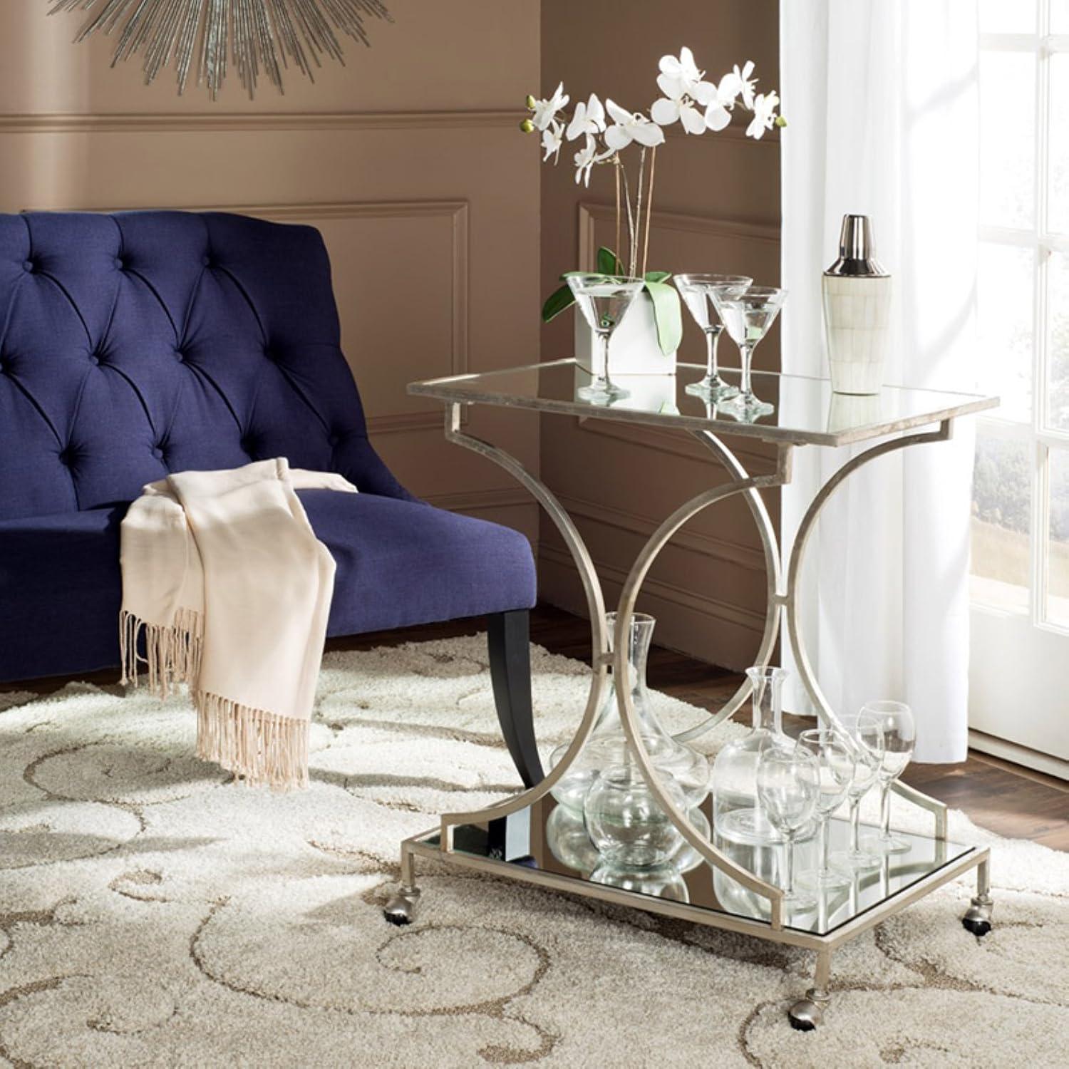 image:imageSafavieh Home Collection Ignatius Silver Bar CartGold Mirror