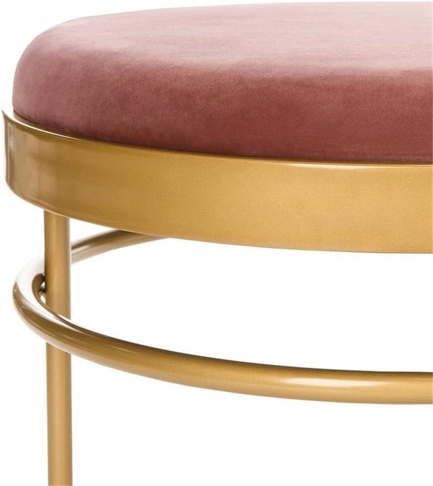 image:imageSafavieh Home Sylva 63inch Glam Dusty Rose Velvet and Gold Oval BenchDusty Rose Gold