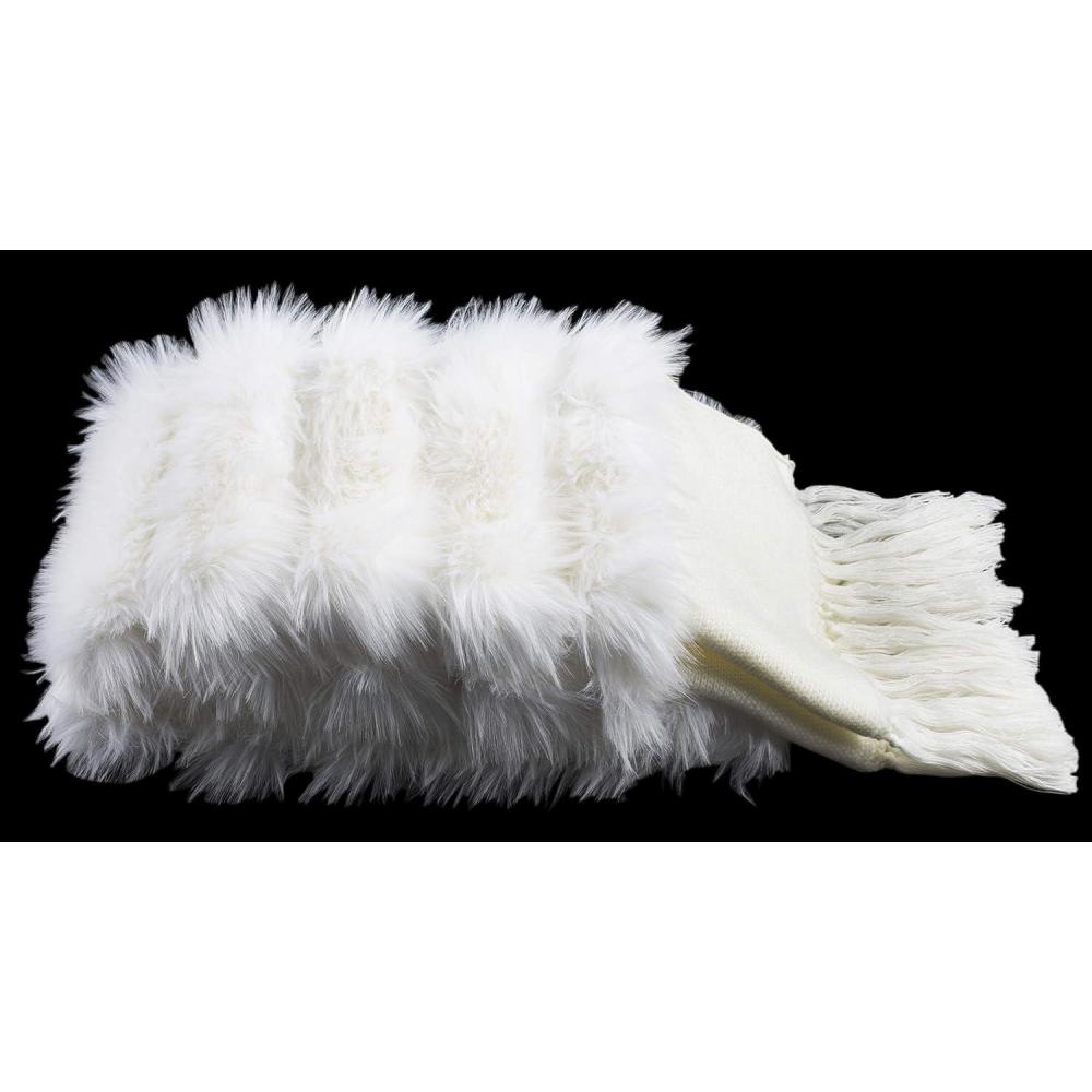 image:imageSAFAVIEH Alexi Faux Fur Bed Runner Throw Blanket WhiteWhite
