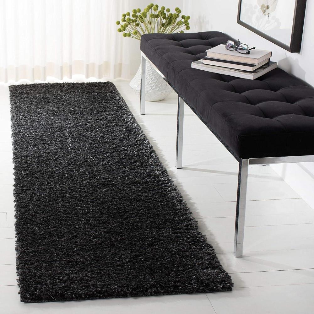 image:imageSAFAVIEH Area Rug 8x10 August Shag Collection Large White Solid Pattern NonShedding amp Easy Cleaning Plush Thick Pile Ideal for Living Room Bedroom Dining Space AUG900ACharcoal