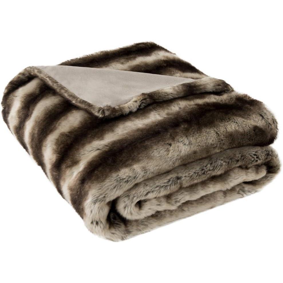 image:imageSAFAVIEH Coco Striped Throw Blanket MilkChocolate