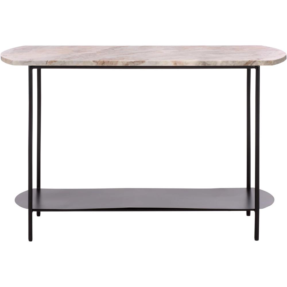 image:imageSAFAVIEH Couture Collection Macklyn Light Brown amp Black Oval Console Table Fully Assembled SFV5771ALight BrownBlack