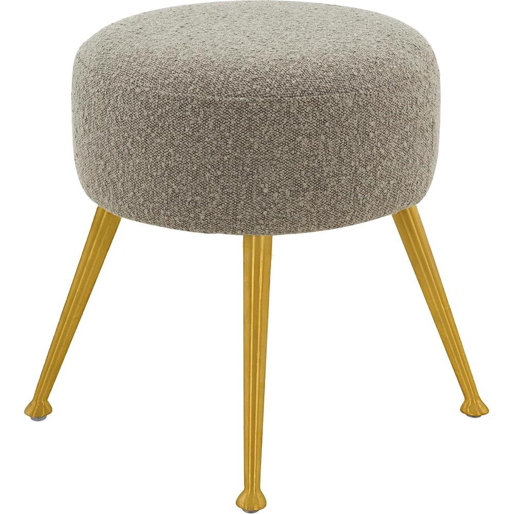 image:imageSAFAVIEH Couture Collection Anna Light Grey BoucleGold Footstool OttomanLight GreyGold