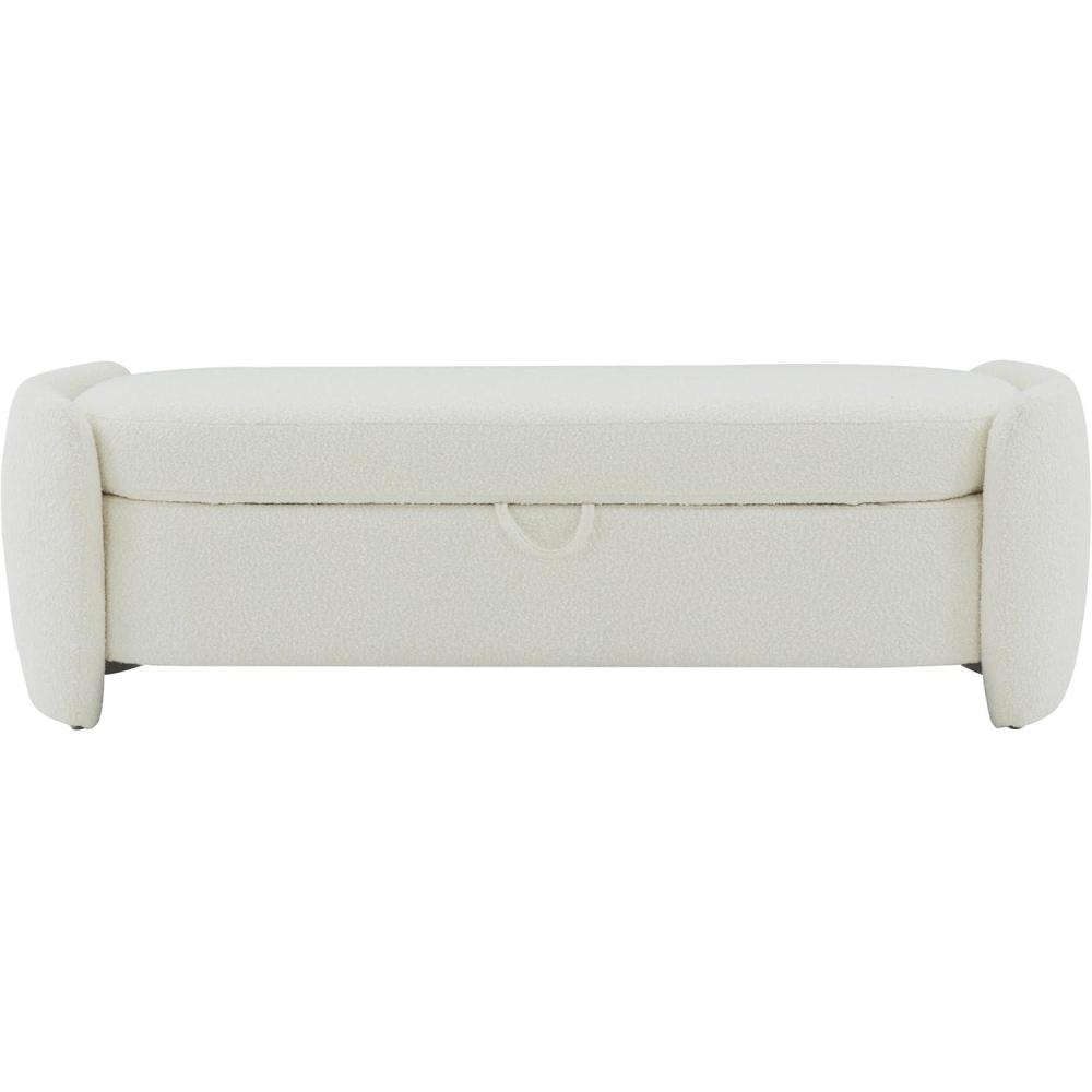 image:imageSAFAVIEH Couture Collection Danianna Light Brown Boucle Storage Ottoman Fully AssembledIvory