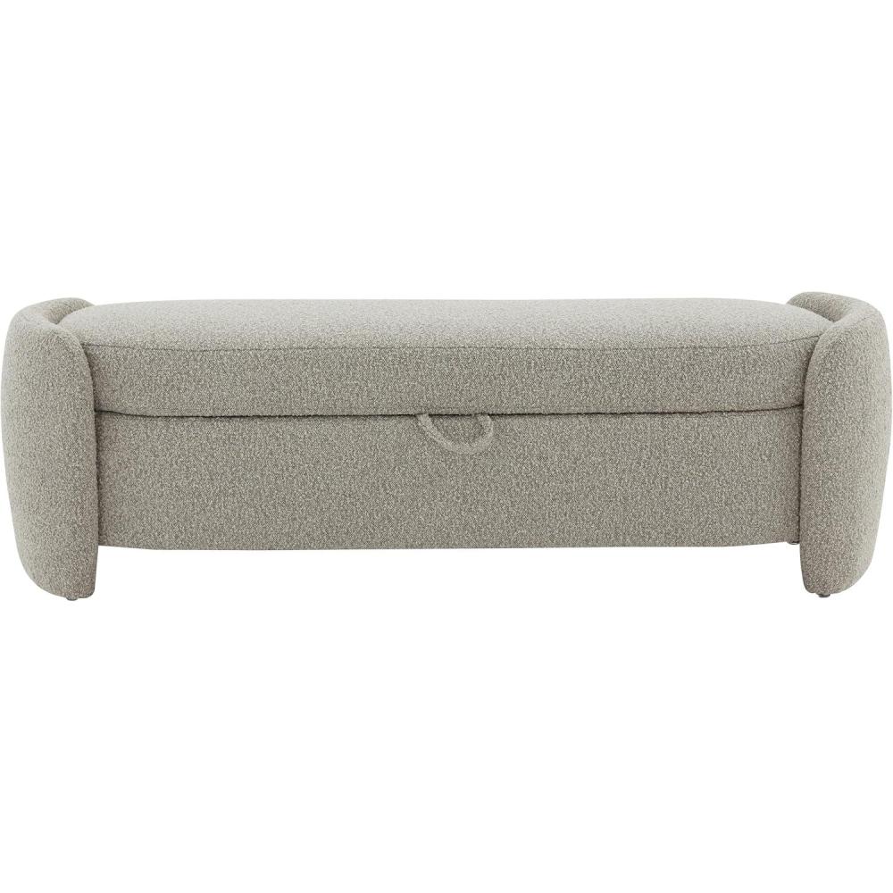 image:imageSAFAVIEH Couture Collection Danianna Light Brown Boucle Storage Ottoman Fully AssembledLight Brown