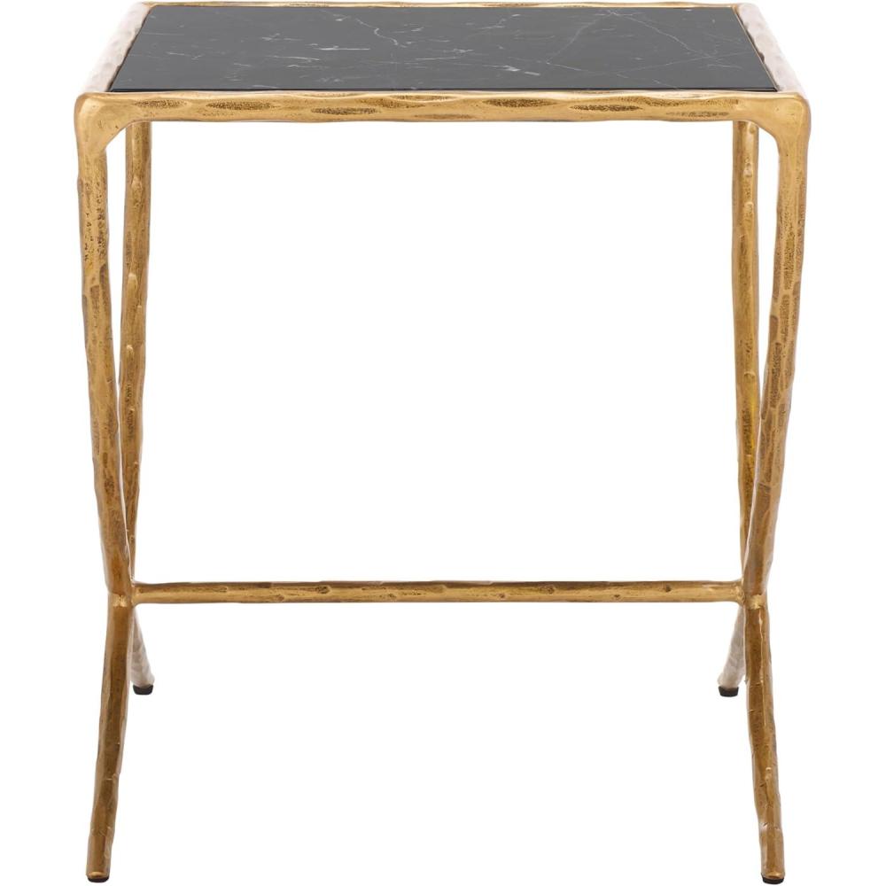 image:imageSAFAVIEH Couture Collection Debbie Silver Square Metal Accent Table Fully AssembledBrassBlack