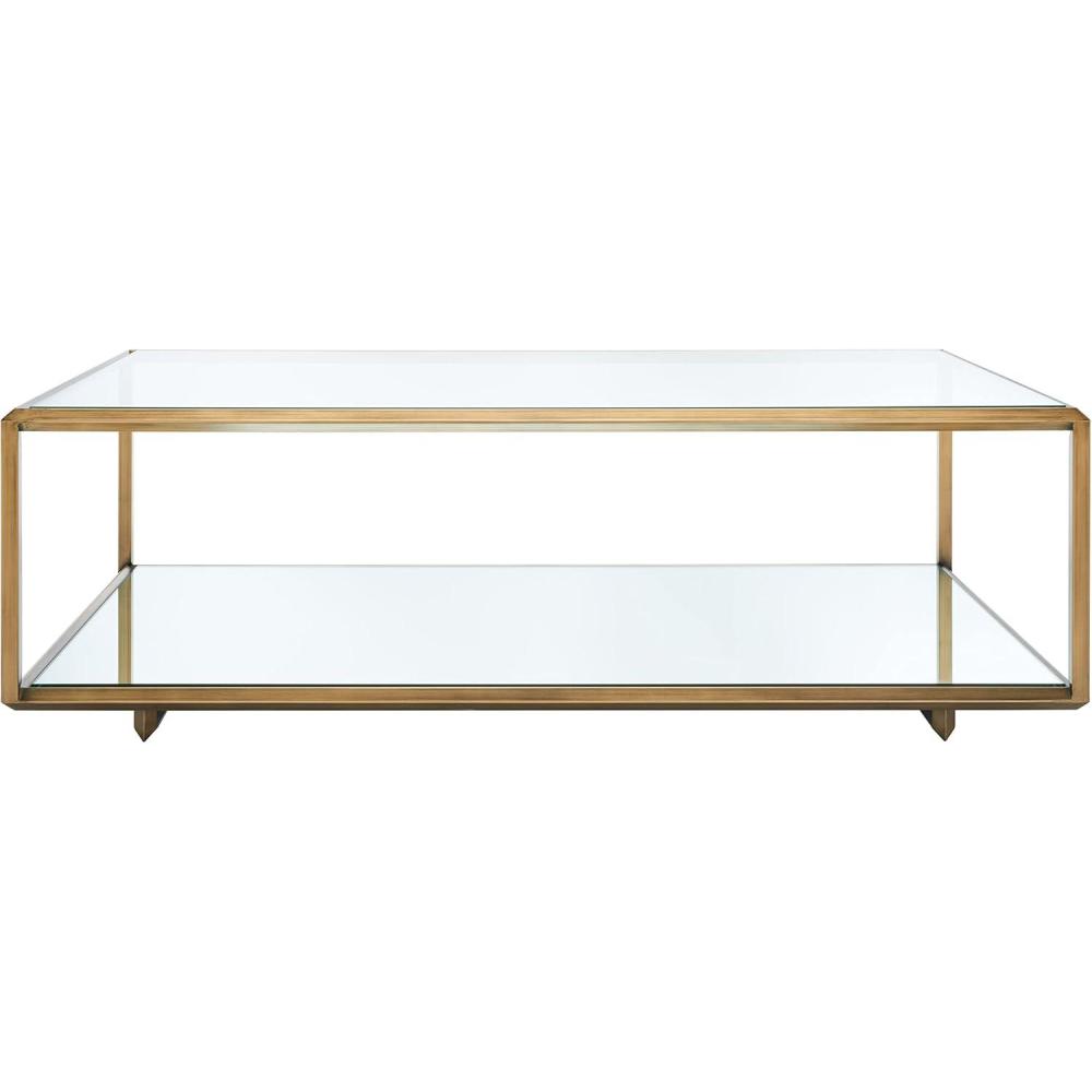 image:imageSAFAVIEH Couture Collection Florabella Mirrored Bronze Rectangular Coffee Table Fully Assembled
