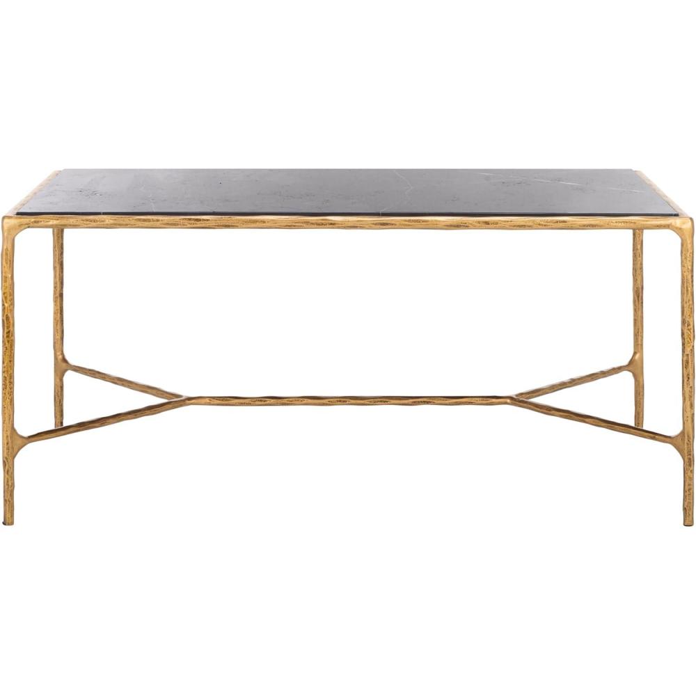 image:imageSAFAVIEH Couture Collection Jessa Silver MetalGlass Top Rectangle Coffee Table Fully AssembledBrassBlack