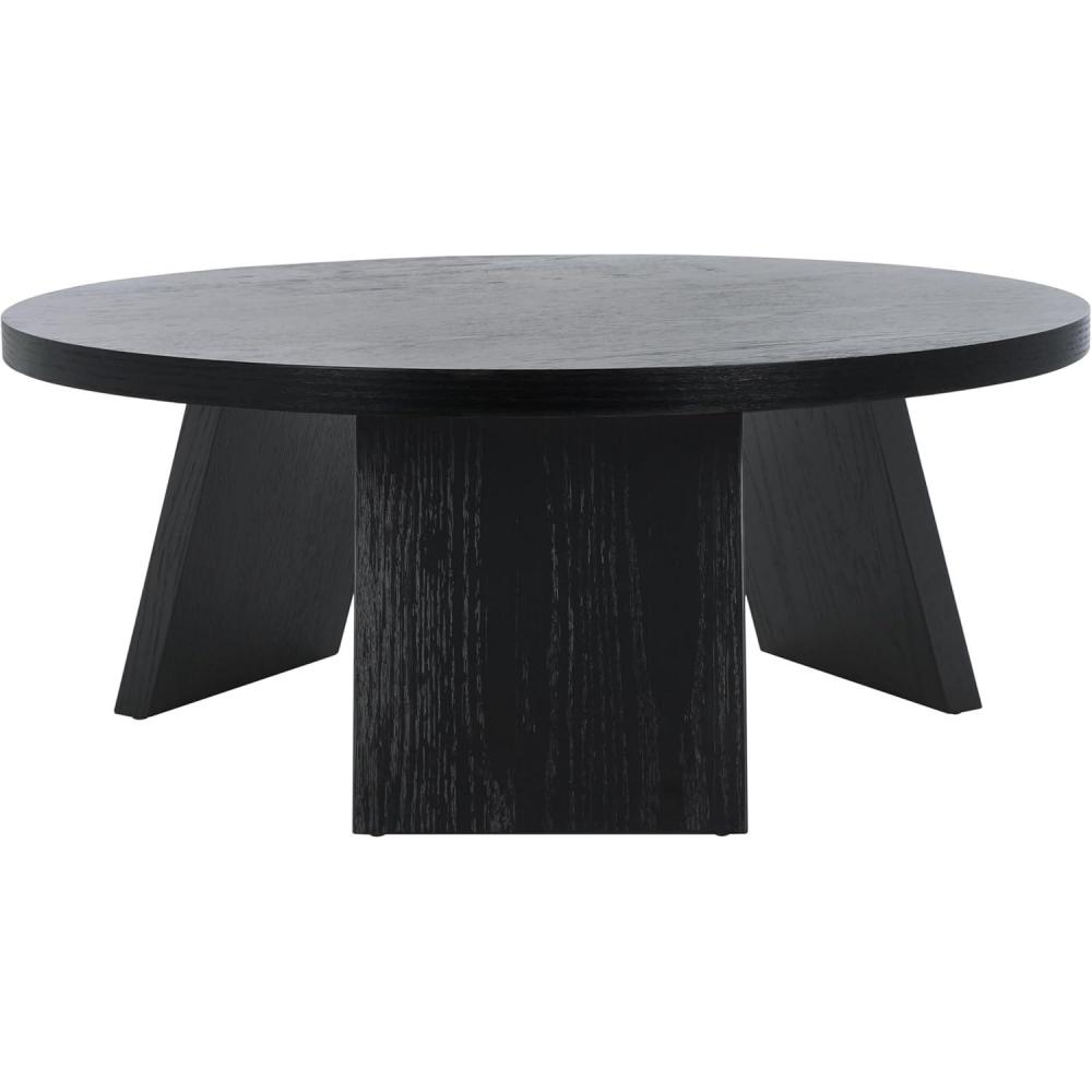 image:imageSAFAVIEH Couture Collection Julianna MidCentury Modern Black Round Coffee TableBlack