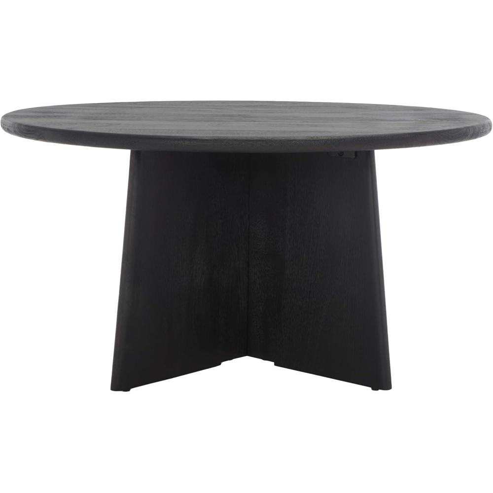 image:imageSAFAVIEH Couture Collection Madilynn Black Solid Wood Round Coffee TableBlack