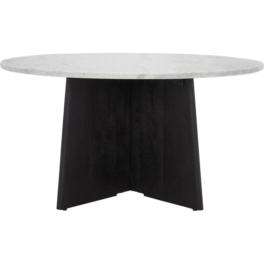 image:imageSAFAVIEH Couture Collection Madilynn Black Solid Wood Round Coffee TableBlackLight Grey