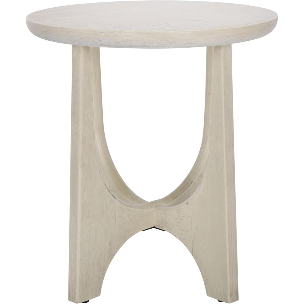 image:imageSAFAVIEH Couture Collection Sasha Medium Oak Veneer Accent TableWhite Washed