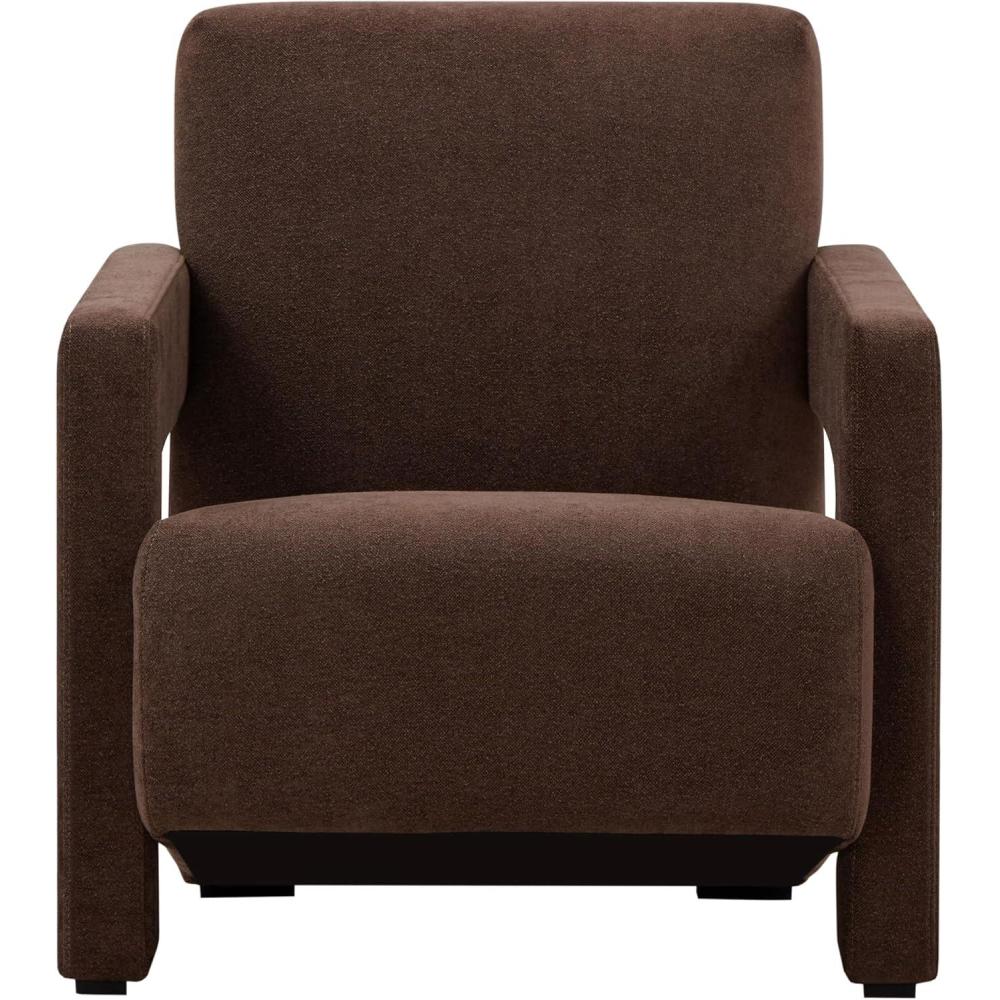 image:imageSAFAVIEH Couture Collection Taylor Modern Navy Velvet Upholstered Accent Chair Fully AssembledDark Brown