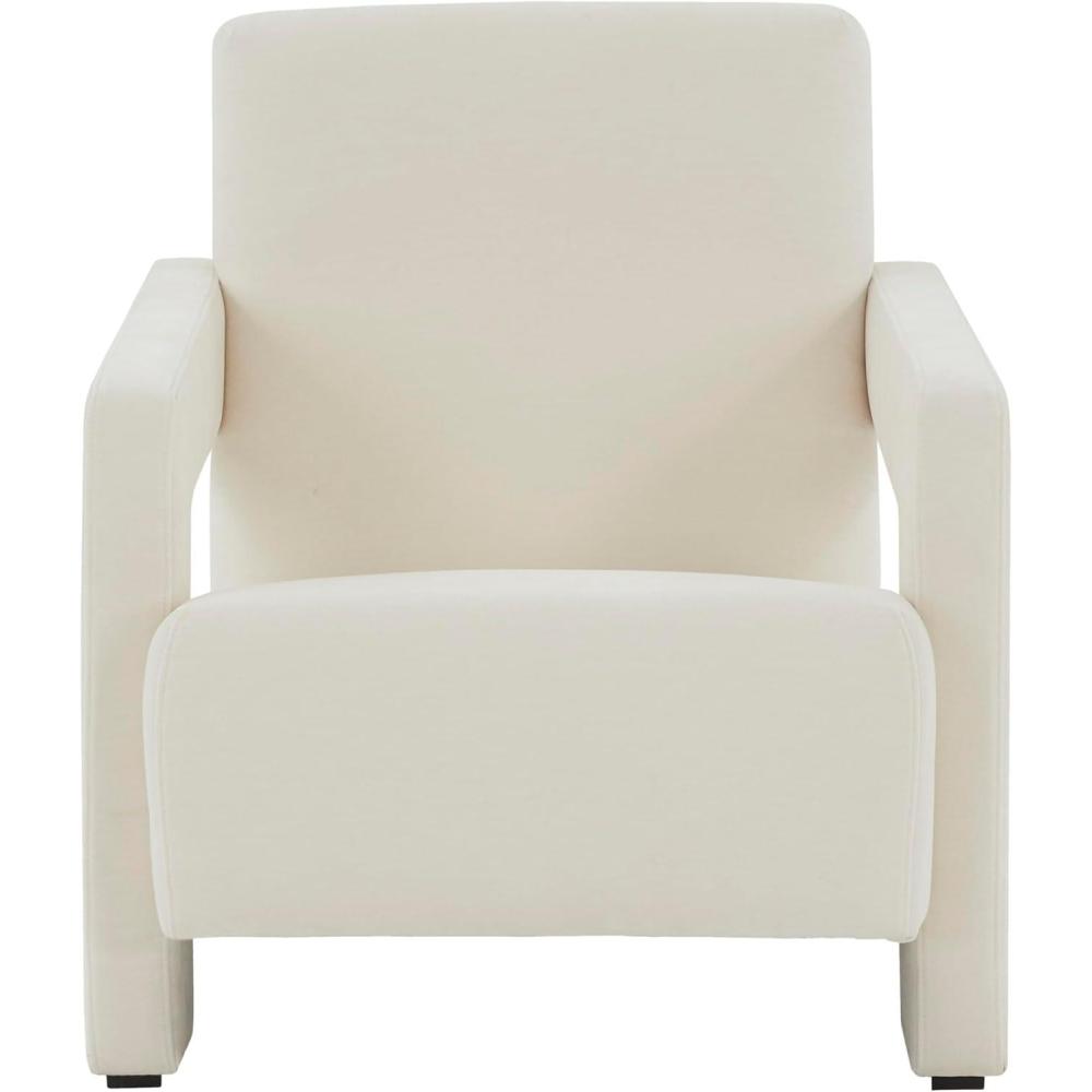 image:imageSAFAVIEH Couture Collection Taylor Modern Navy Velvet Upholstered Accent Chair Fully AssembledIvory