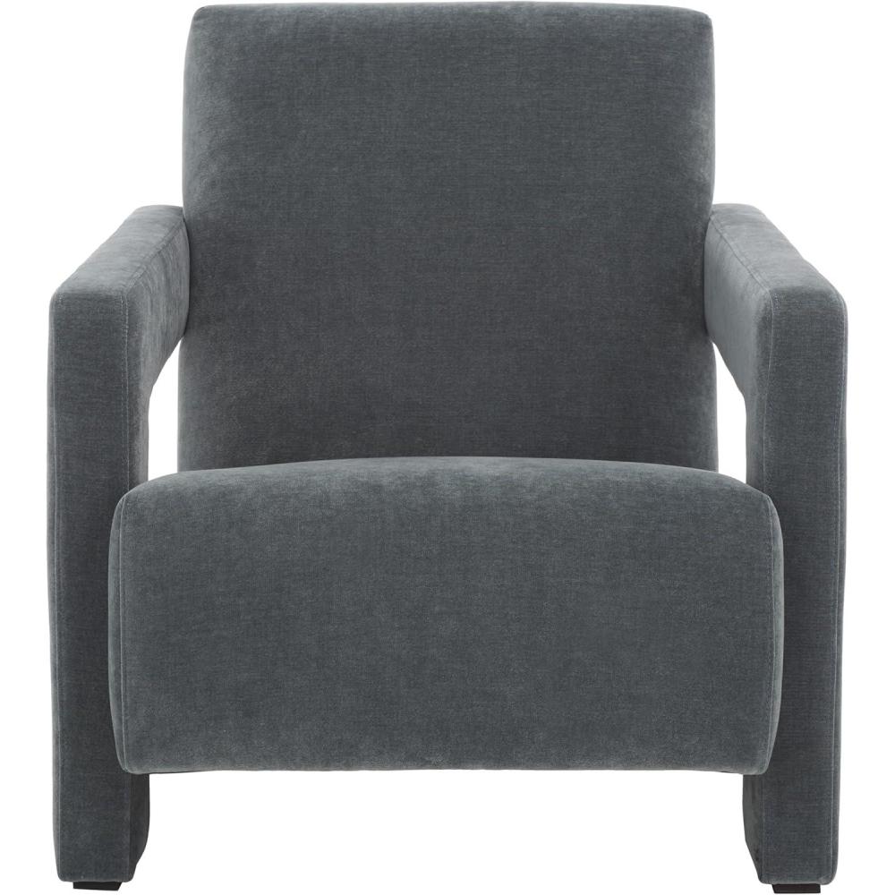 image:imageSAFAVIEH Couture Collection Taylor Modern Navy Velvet Upholstered Accent Chair Fully AssembledNavy