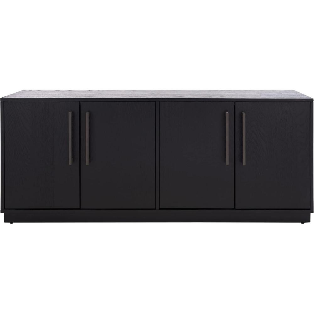 image:imageSAFAVIEH Couture Mallory TV Stand for up to 65 Flatscreen  White Wash 4 Doors with Interior Storage Entertainment Media Console Cabinet Fully Assembled SFV2120BBlack