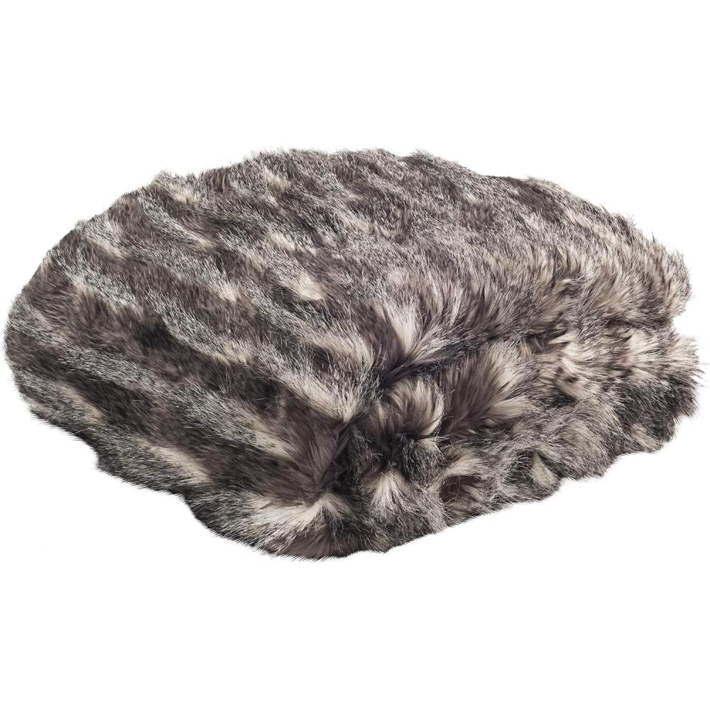 image:imageSAFAVIEH Faux Pheasant Throw Blanket BlackGreyBlackGrey