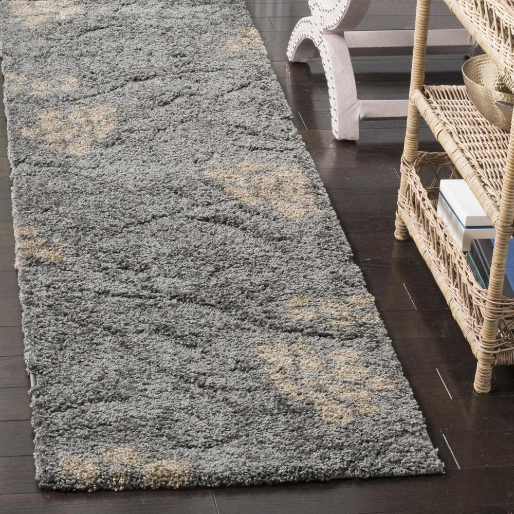 image:imageSAFAVIEH Florida Shag Collection Area Rug 53 x 76 Smoke amp Beige Floral Design NonShedding amp Easy Care 12inch Thick Ideal for High Traffic Areas in Living Room Bedroom SG4647913GreyBeige