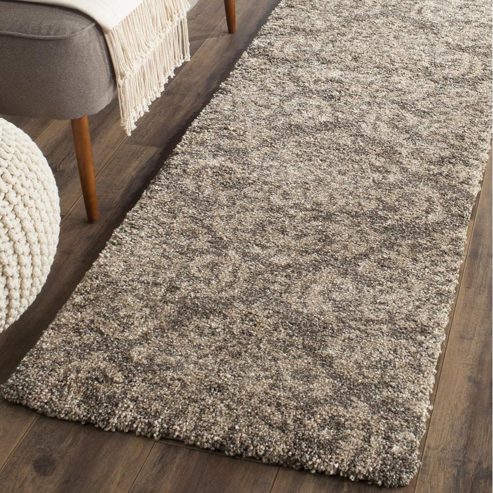 image:imageSAFAVIEH Florida Shag Collection Area Rug 86 x 12 Smoke amp Beige Damask Design NonShedding amp Easy Care 12inch Thick Ideal for High Traffic Areas in Living Room Bedroom SG4607913SmokeBeige