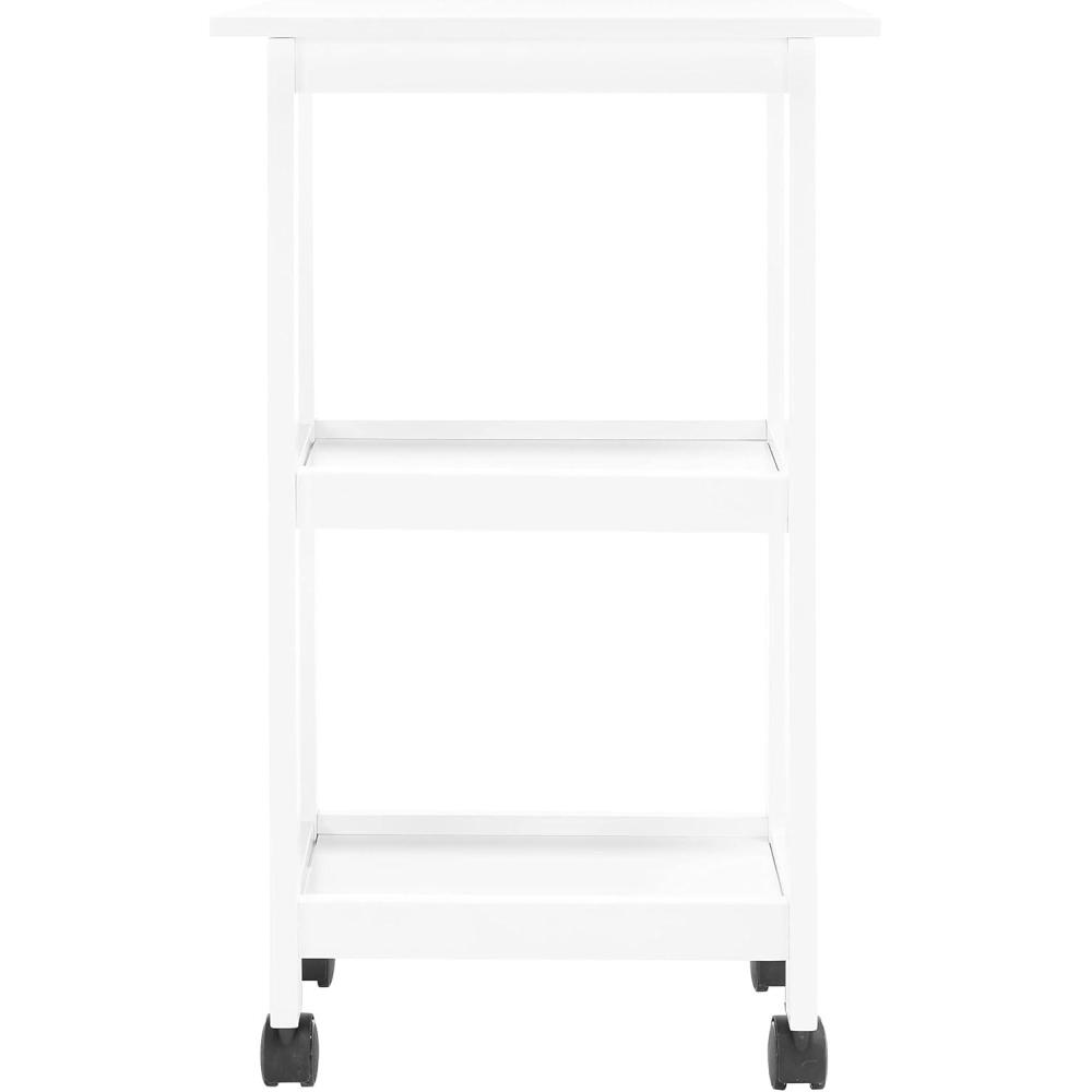 image:imageSAFAVIEH Home Collection Bevin 2Shelf Storage Dining Room Bar Trolley Kitchen Cart with Wheels KCH1400B 0 WhiteWhite