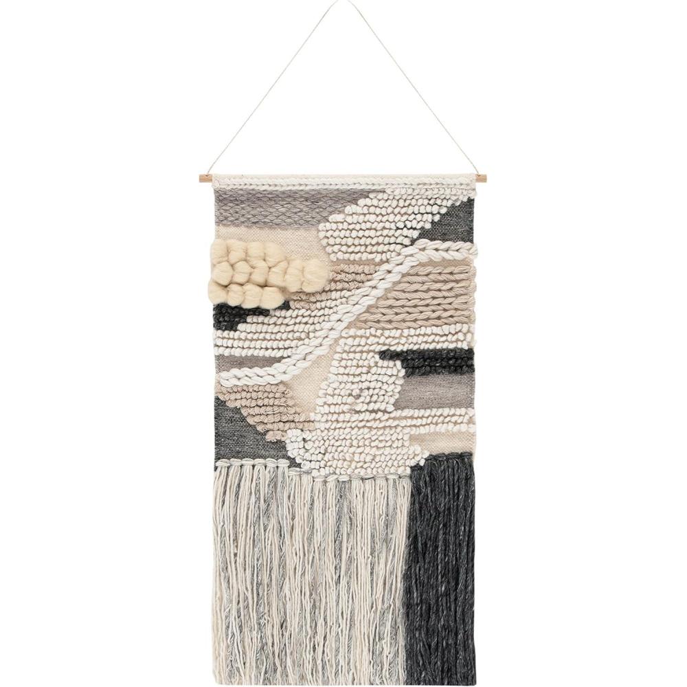 image:imageSAFAVIEH Home Collection Sedona Itsuki Boho Tribal IvoryGrey Wool Woven Tapestry Hanging Wall Art