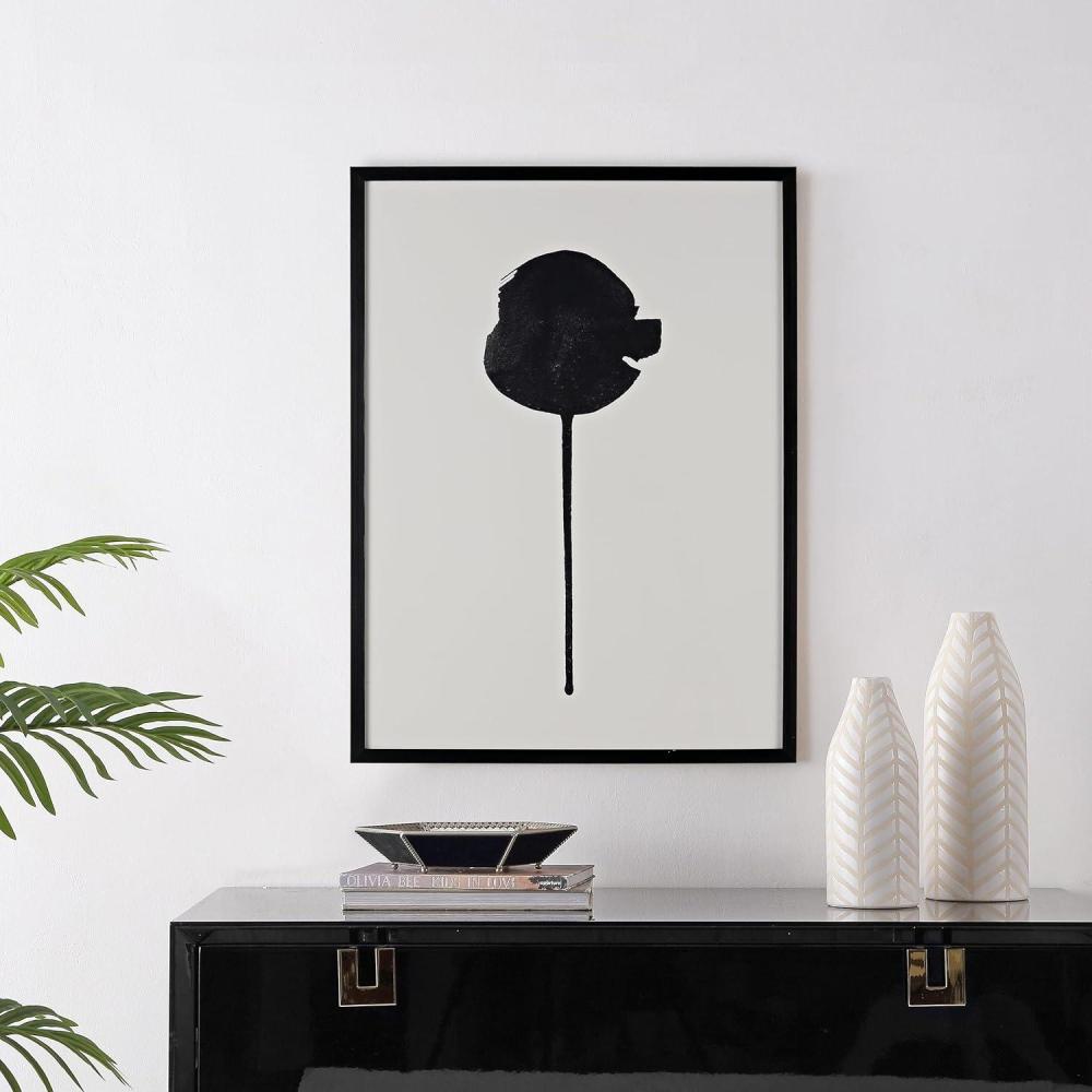 image:imageSAFAVIEH Home Collection Shadow of a Dandelion BlackIvory 18 x 24inch Modern Minimalist Abstract Framed Wall Art for Bedroom Living Room Foyer Dining Area Entryway