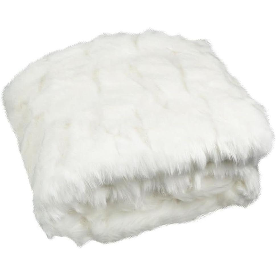 image:imageSAFAVIEH Home Collection Snow White Faux Fur 60 x 72inch Sofa Chaise Lounge Club Chair Living Room Bedroom Decorative Throw Blanket 60x72Snow White