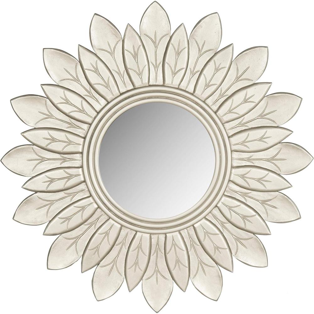 image:imageSAFAVIEH Home Collection Sun King Mirror White AntiquePewter