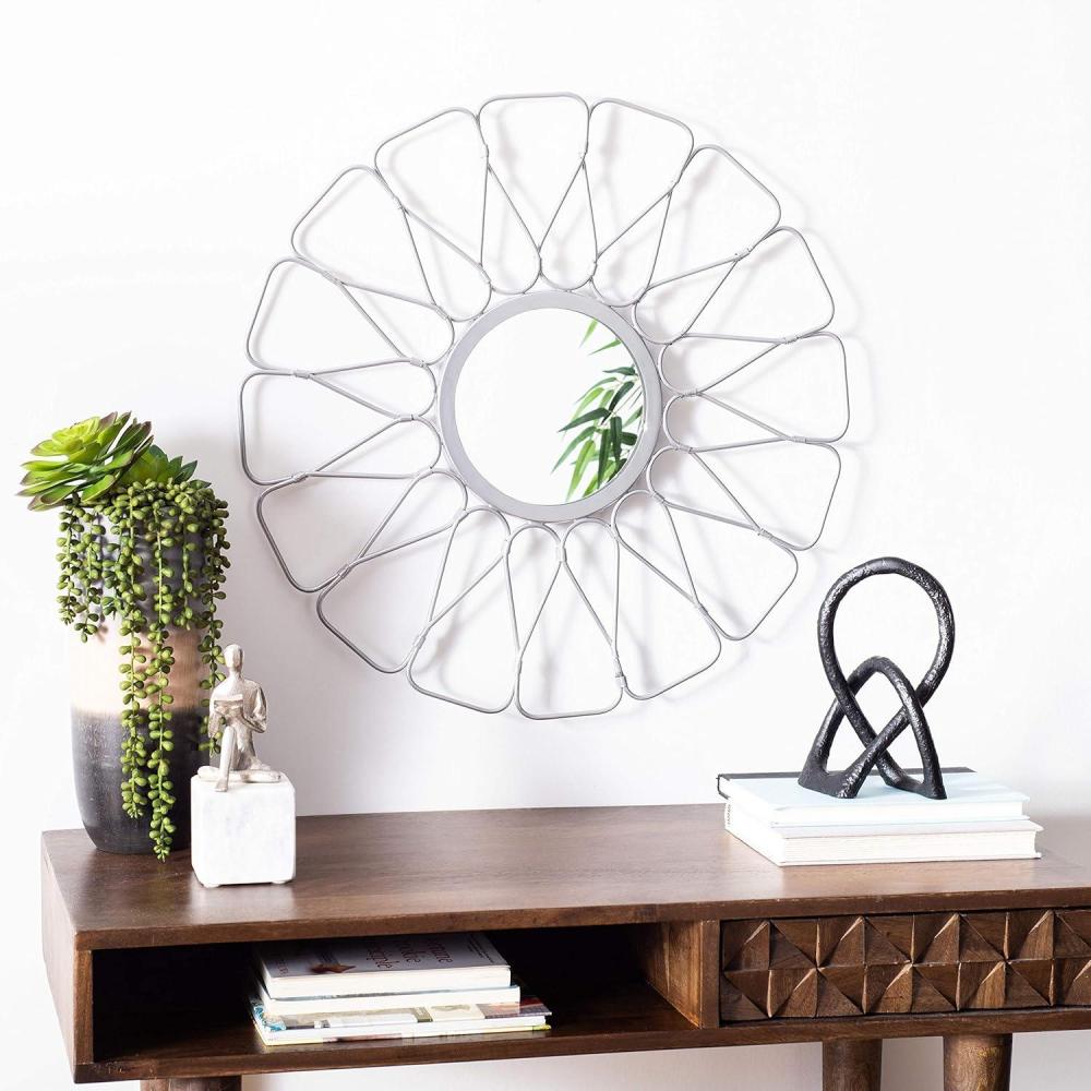 image:imageSAFAVIEH Home Luck Silver Flower Round 23inch Decorative Accent Mirror