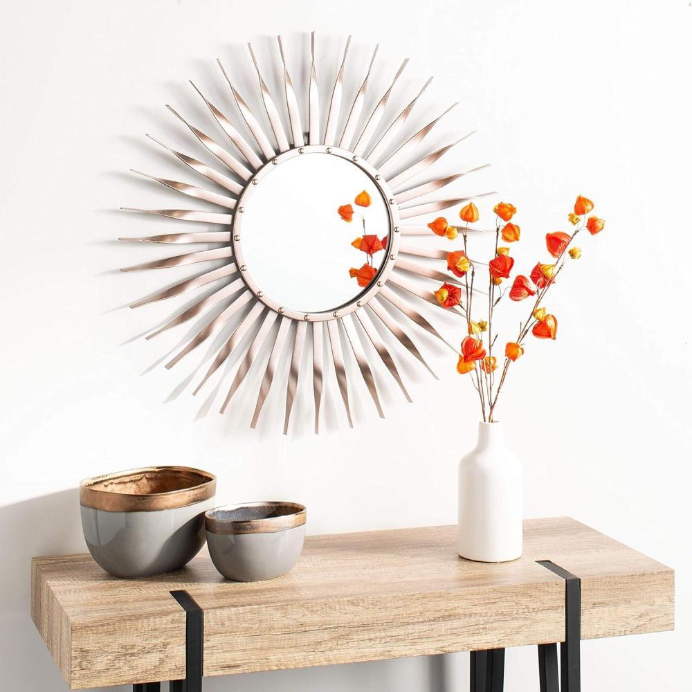 image:imageSAFAVIEH Home Marlene Rose Gold Sunburst 28inch Decorative Accent Mirror