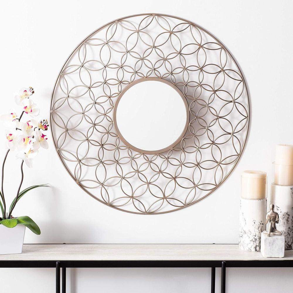 image:imageSAFAVIEH Home Trinda Champagne 32inch Decorative Accent Mirror