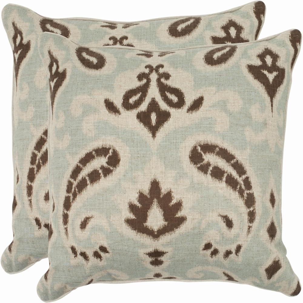 image:imageSAFAVIEH Pillow Collection 22Inch Paisley Pillow Blue and Grey Set of 2Gray