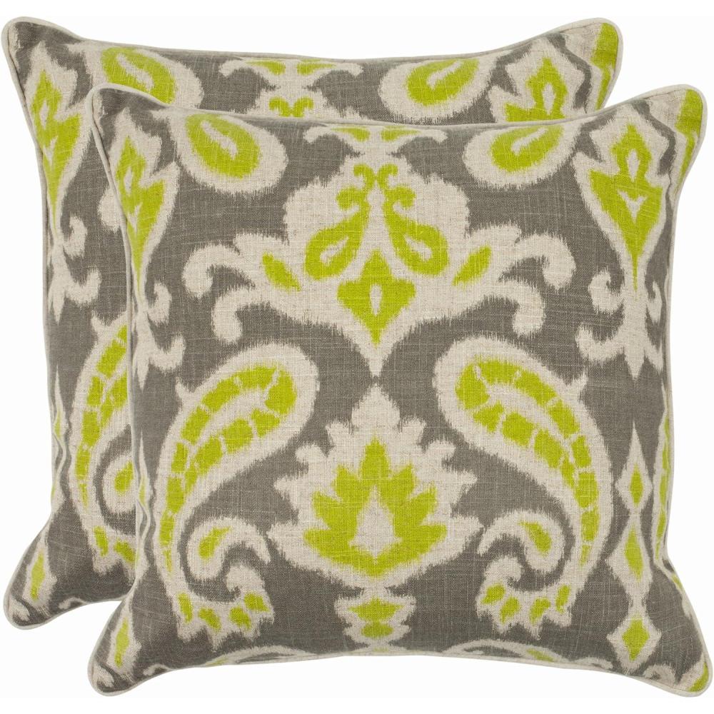 image:imageSAFAVIEH Pillow Collection 22Inch Paisley Pillow Blue and Grey Set of 2Lime