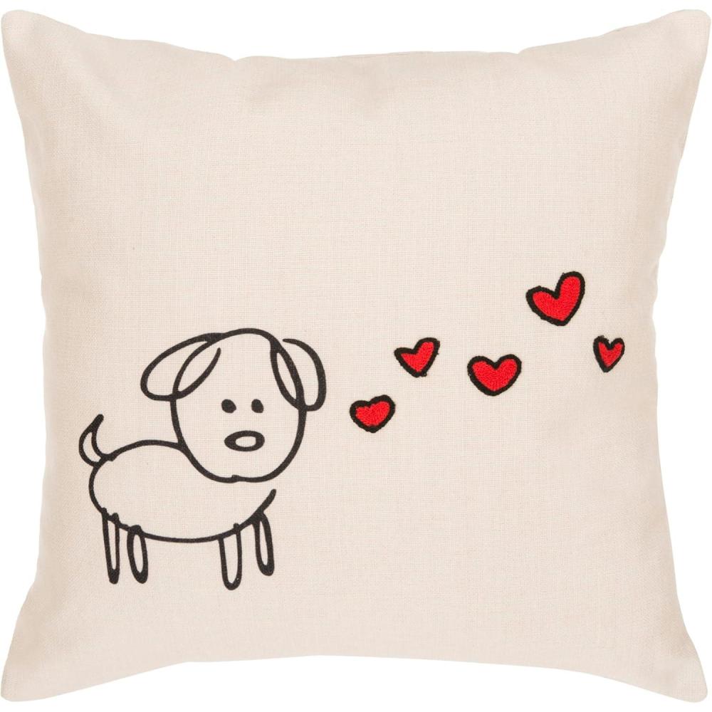 image:imageSAFAVIEH Puppy Love Throw Pillow CreamRed