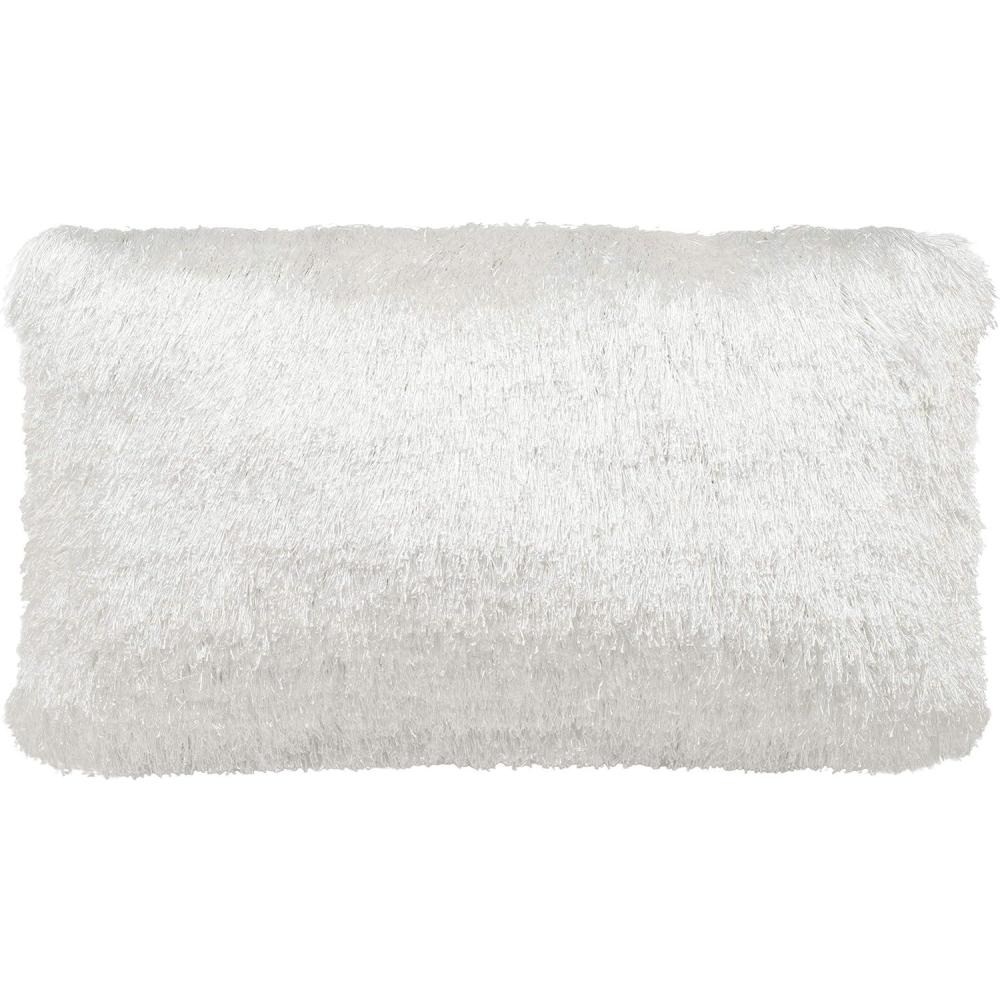 image:imageSAFAVIEH Soleil IndoorOutdoor Shag Throw Pillow 22x22 ChampagneWhite