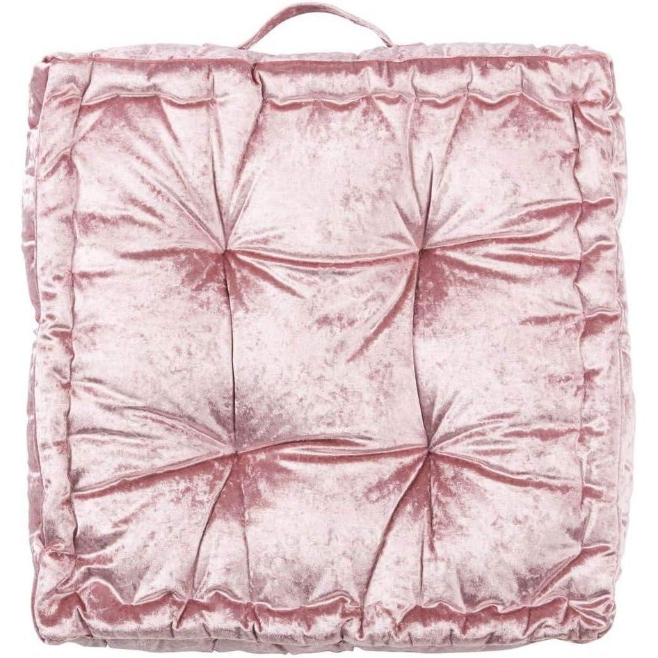 image:imageSafavieh Belia Glam 18inch Light Grey Velvet Square Floor PillowBlush