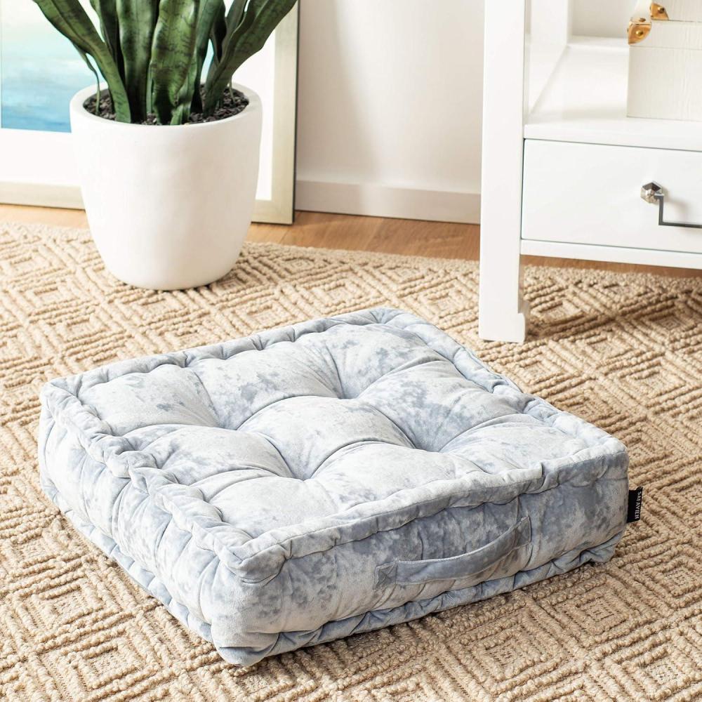 image:imageSafavieh Belia Glam 18inch Light Grey Velvet Square Floor PillowGrey