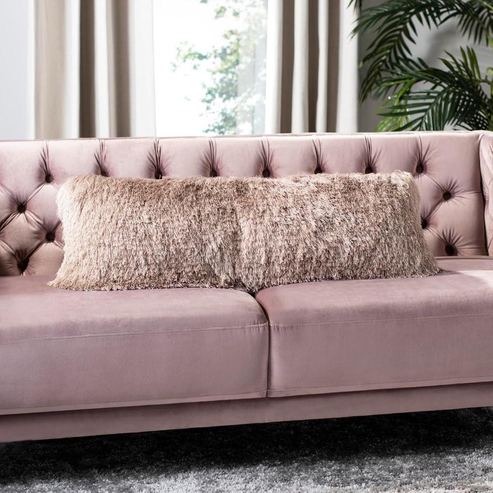 image:imageSafavieh Cali Shag Throw Pillow SilverBeige